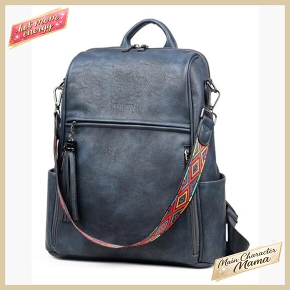 Faux Leather Backpack Purse Convertible Shoulder Bag Retro Chic Travel Daypack main image 7